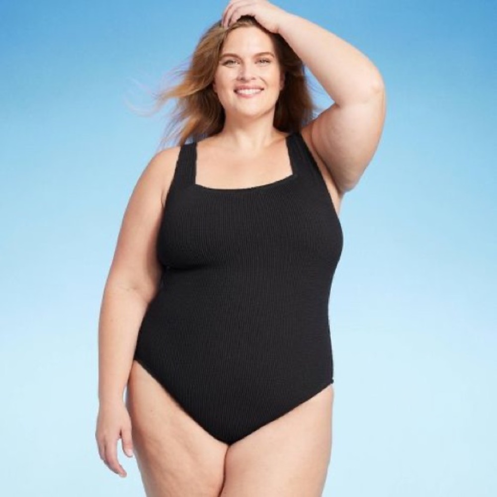 NWT Kona Sol Pucker Square Neck One Piece Swimsuit - Picture 3 of 10